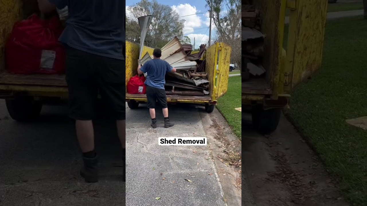 Shed Removal / Easy way to tear and remove metal shed