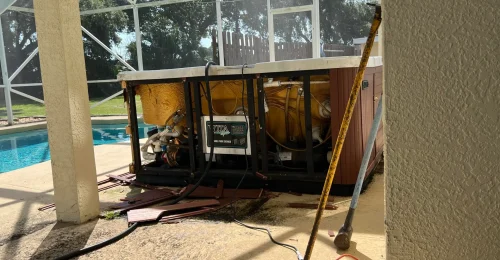 removing sides of hot tub